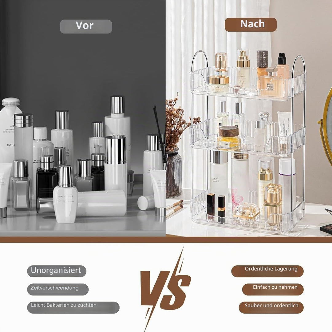 Make up Organizer, Kosmetik Organizer, Beauty Organizer, Hautpflege Organizer für Badezimmer (3 Schi