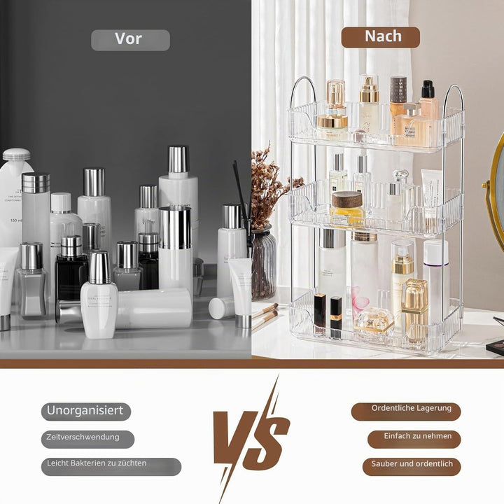 Make up Organizer, Kosmetik Organizer, Beauty Organizer, Hautpflege Organizer für Badezimmer (3 Schi