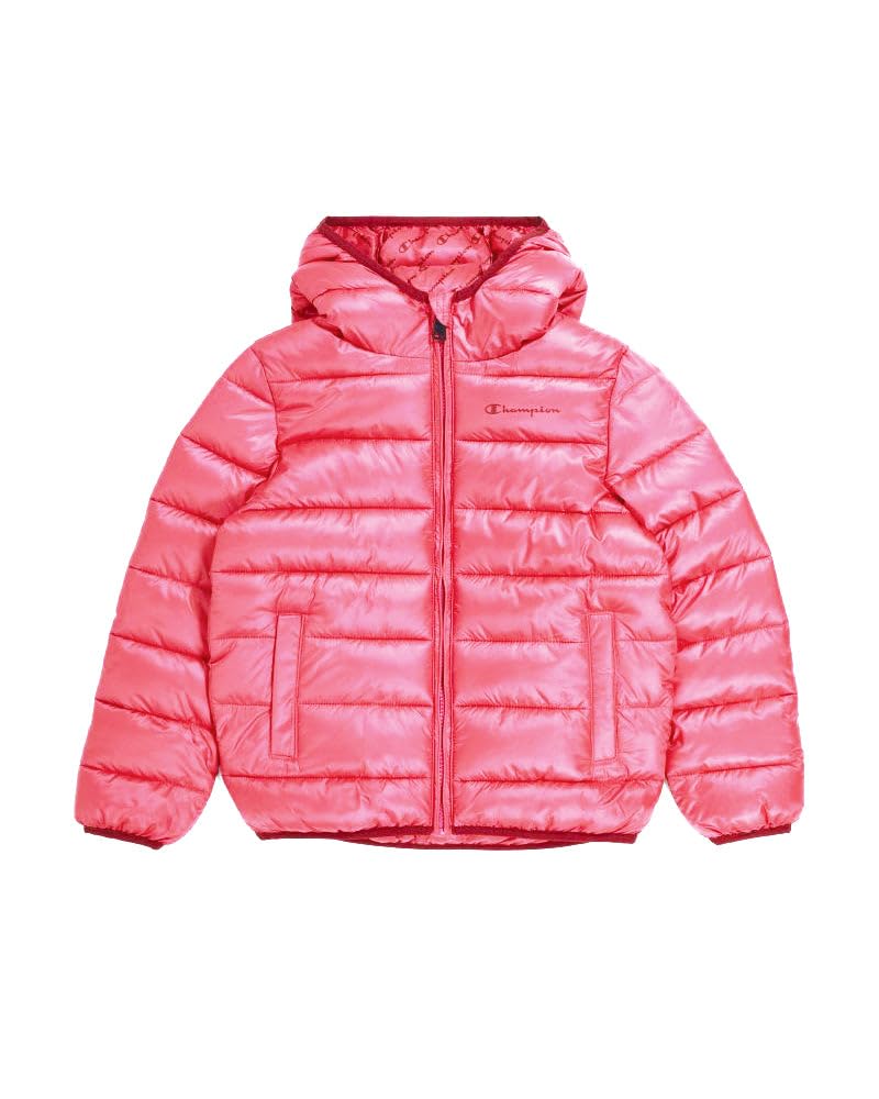 Champion Jungen Legacy Outdoor K-Light Wr Hooded Gepolsterte Jacke 9-10 Jahre Fluo Pink, 9-10 Jahre