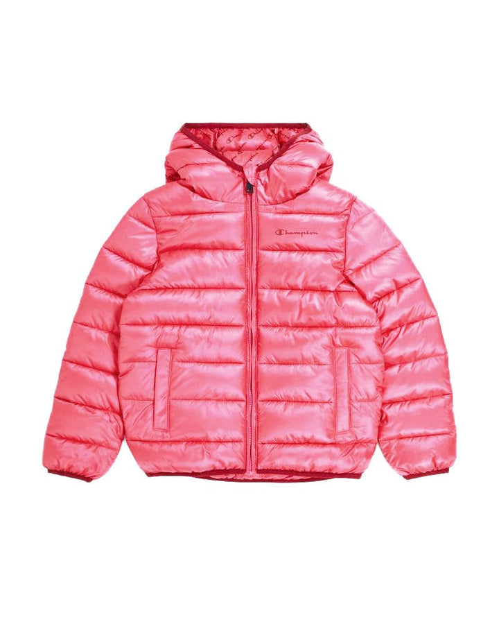 Champion Jungen Legacy Outdoor K-Light Wr Hooded Gepolsterte Jacke 9-10 Jahre Fluo Pink, 9-10 Jahre