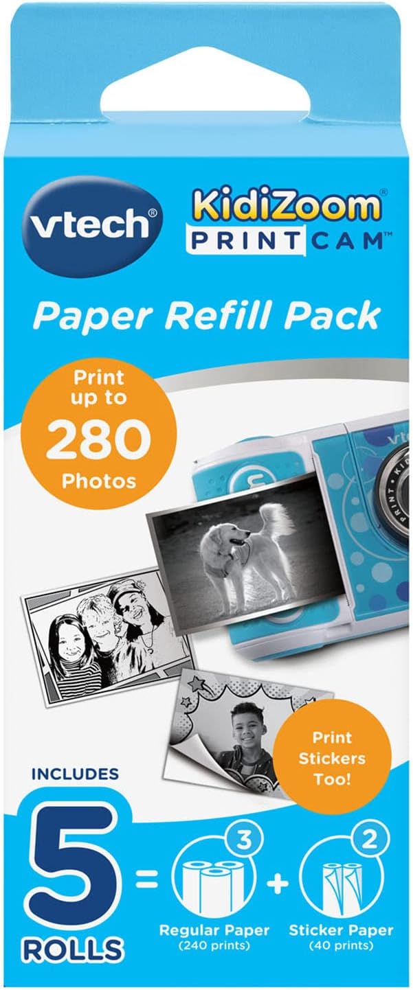 Vtech KidiZoom Print Cam - Thermopapier 80-417449 Kinderkamera, Mehrfarbig, 3er Pack, 3er Pack