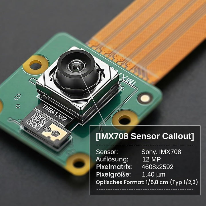 sainsmart for Raspberry Pi Camera Module 3, 12MP IMX708, 120° (D) Wide FOV, PD Autofocus, HDR, RAW10