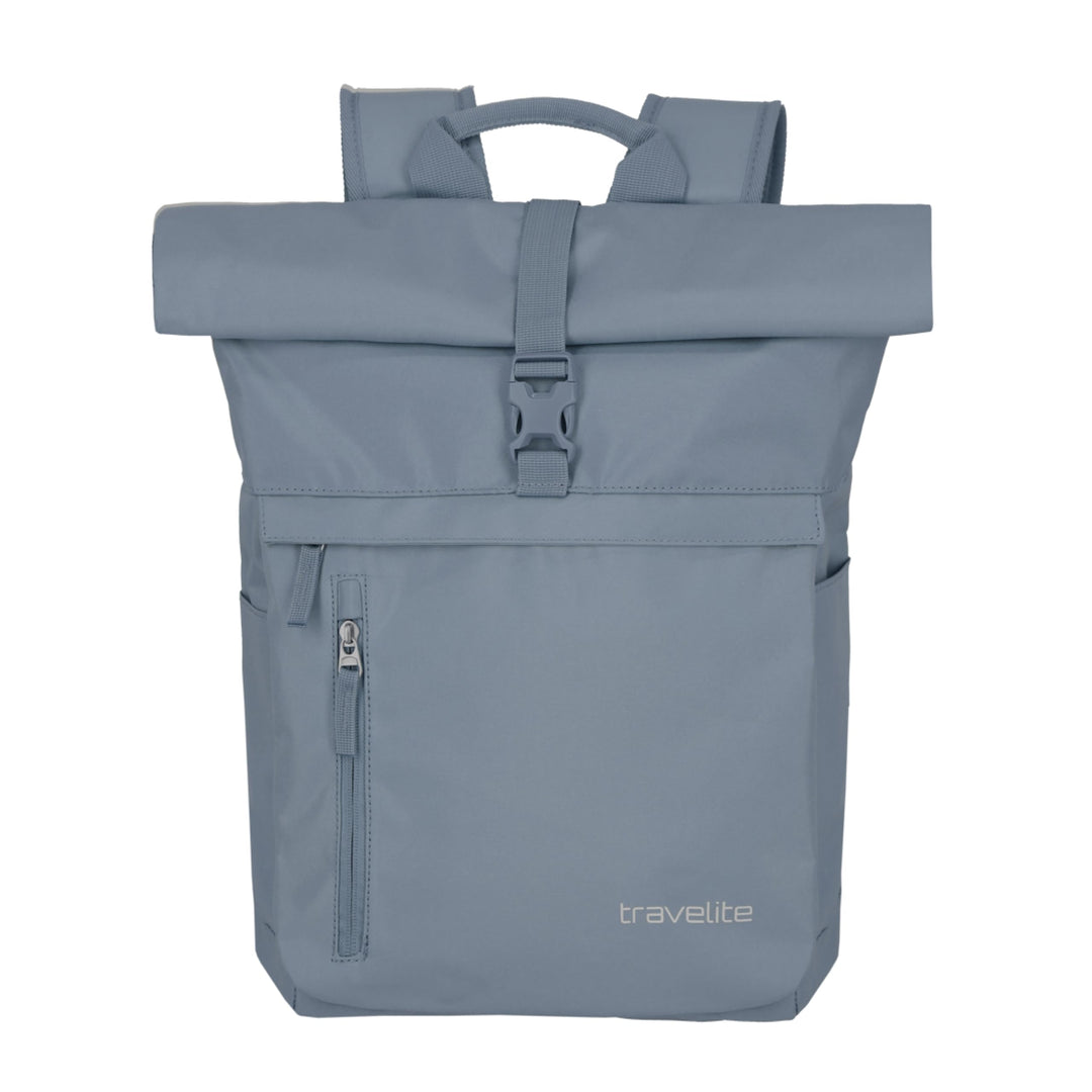 Travelite Handgepäck Rucksack, Laptop Rucksack 15,6 Zoll, BASICS, Reiserucksack Rolltop Funktion, 60