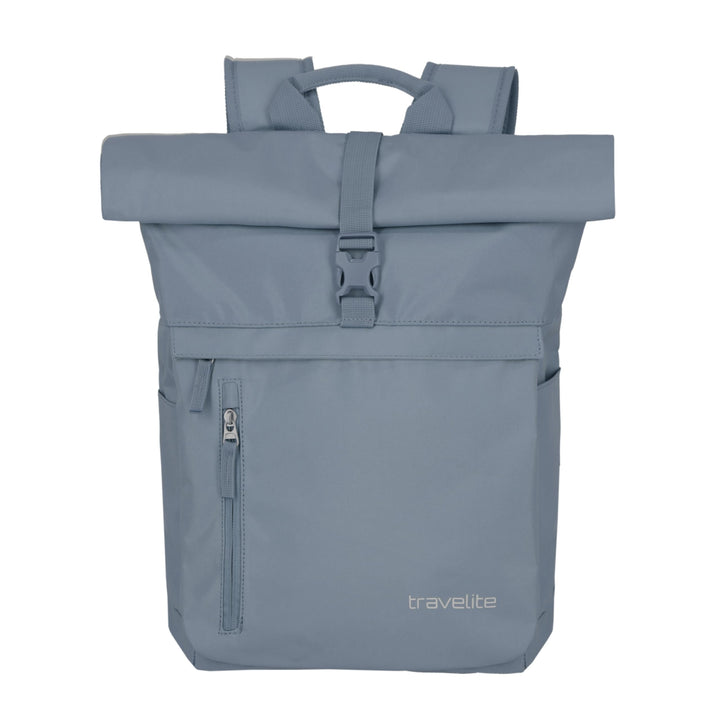 Travelite Handgepäck Rucksack, Laptop Rucksack 15,6 Zoll, BASICS, Reiserucksack Rolltop Funktion, 60
