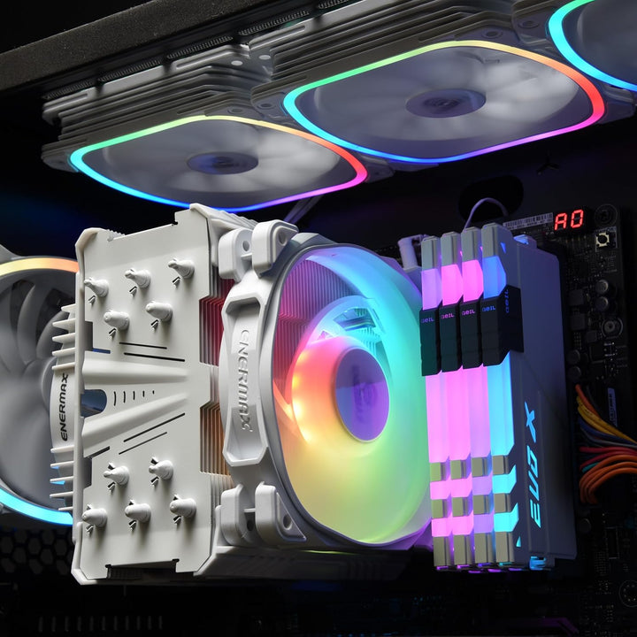Enermax CPU-Kühler T50 Axe ARGB, Weiss 12cm ETS-T50 ARGB Weiss Single