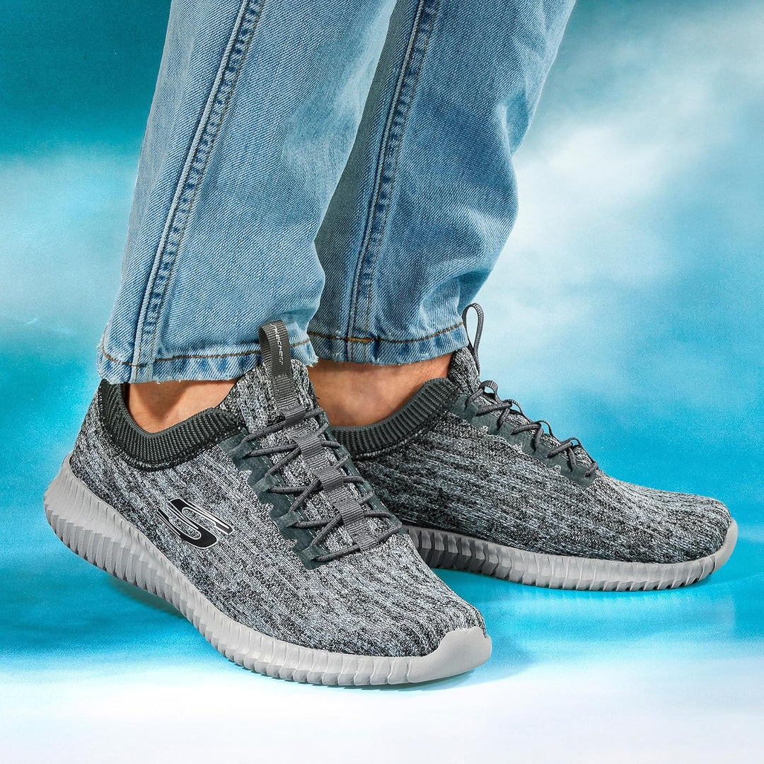 Skechers Herren Elite Flex Hartnell Halbschuhe 41 EU Gray Black Mesh Trim, 41 EU Gray Black Mesh Tri