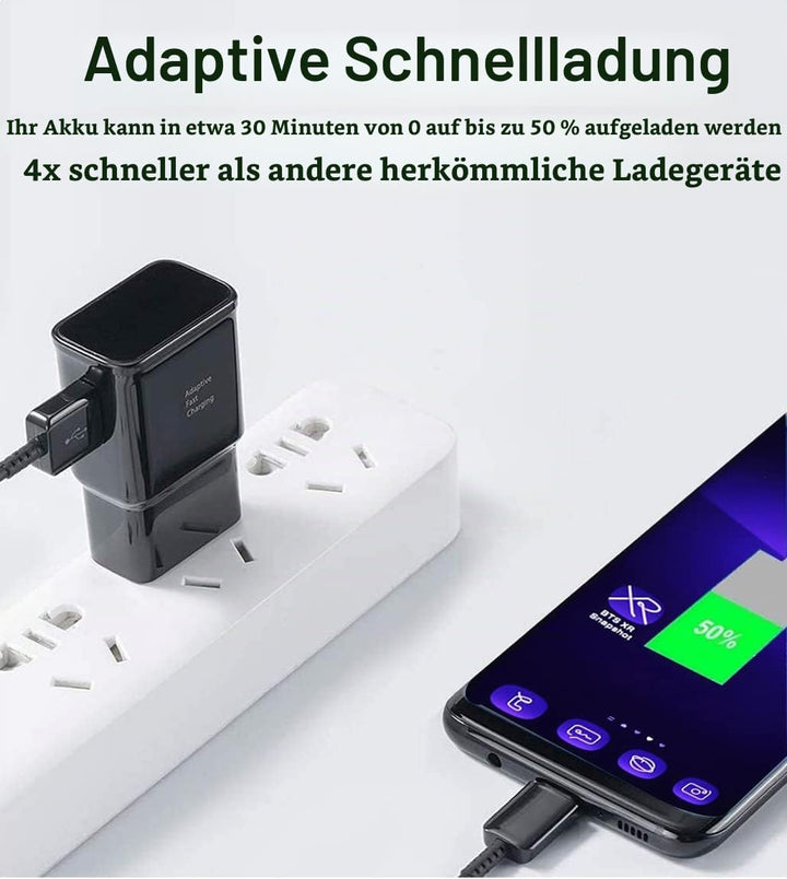 2-Pack Ladegerät mit Ladekabel Kompatibel mit Samsung Galaxy S8, S8 Plus, S9, S9 Plus, S10, S10 Plus