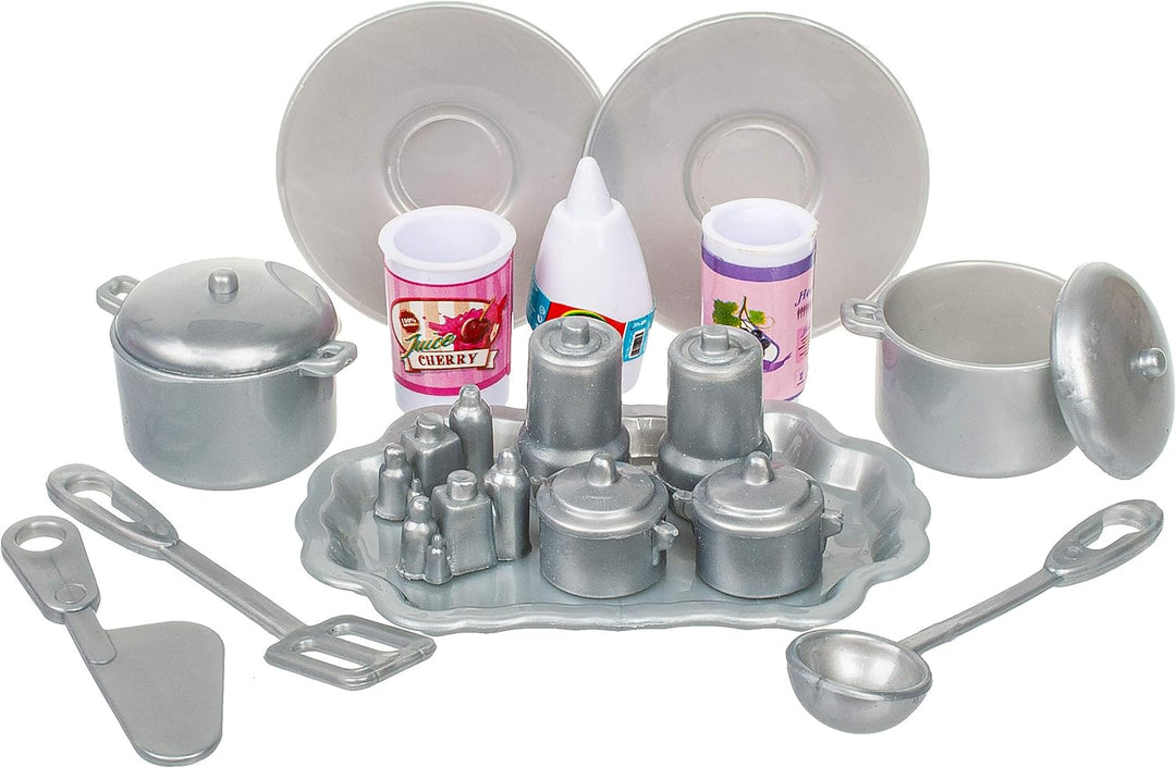 Puppenhaus Möbel - Sound & Licht - 31 cm gross - Kühlschrank/Gefrierschrank + Spüle + Backofen - ink