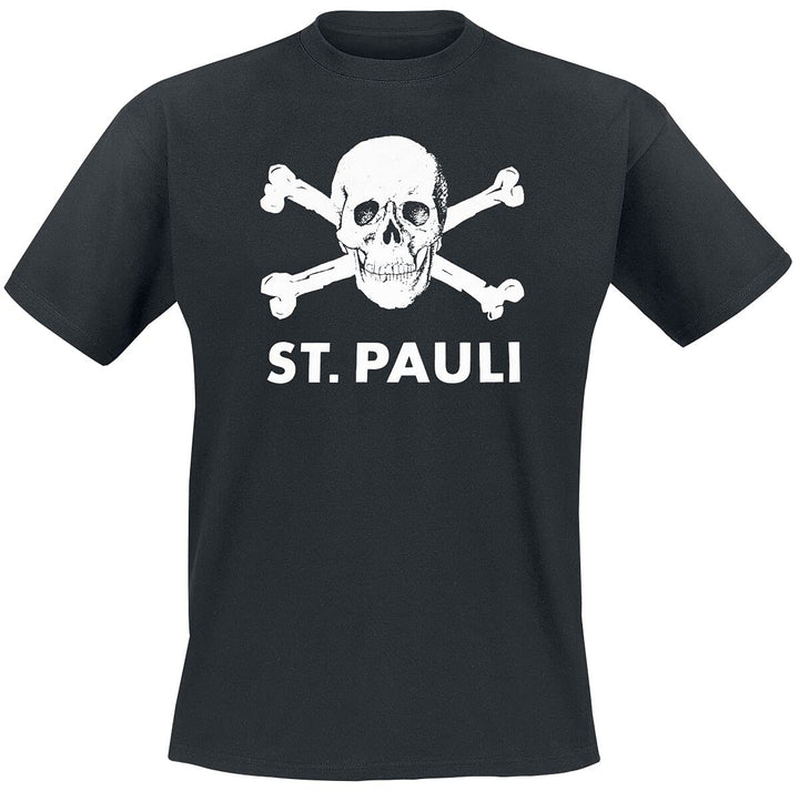FC St. Pauli Totenkopf Männer T-Shirt schwarz Fan-Merch, Fussball, Totenköpfe 3XL Schwarz, 3XL Schwa