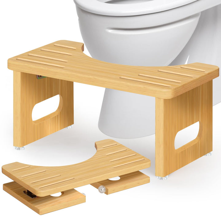 Toilettenhocker Holz, Klappbarer WC Hocker für Erwachsene, Toilettenhocker Erwachsene,Tritthocker Kl