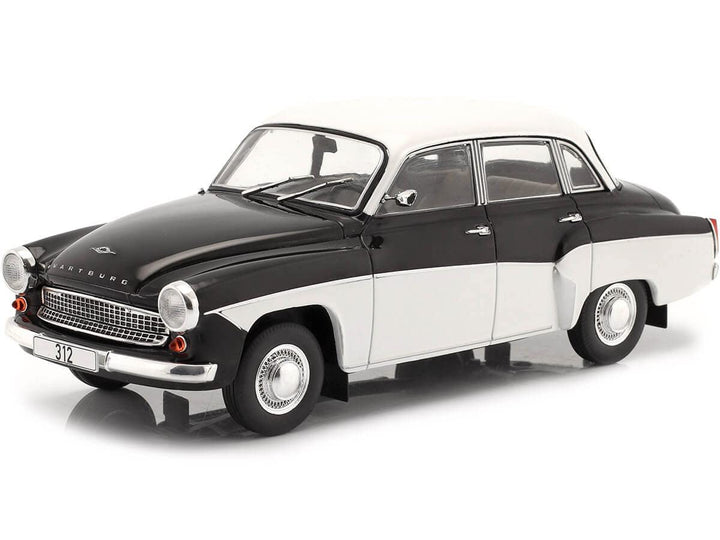 Kompatibel mit 1965 Wartburg 312 Schwarz/Weiss 1:24 WhiteBox 124096