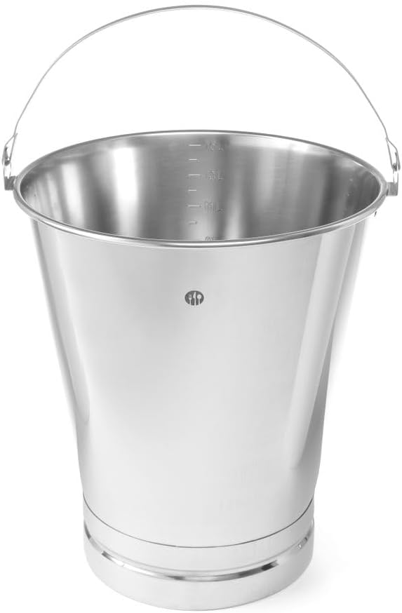 HENDI Eimer, mit verstärktem Boden, 15L, ø305x(H)330mm, Edelstahl 15 L, 15 L