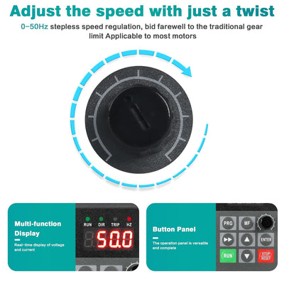 Ailao Frequenzumrichter 230V VFD Motor Drehzahlregler 1 Phasen Eingang 3 Phasen Ausgang Frequenzumri