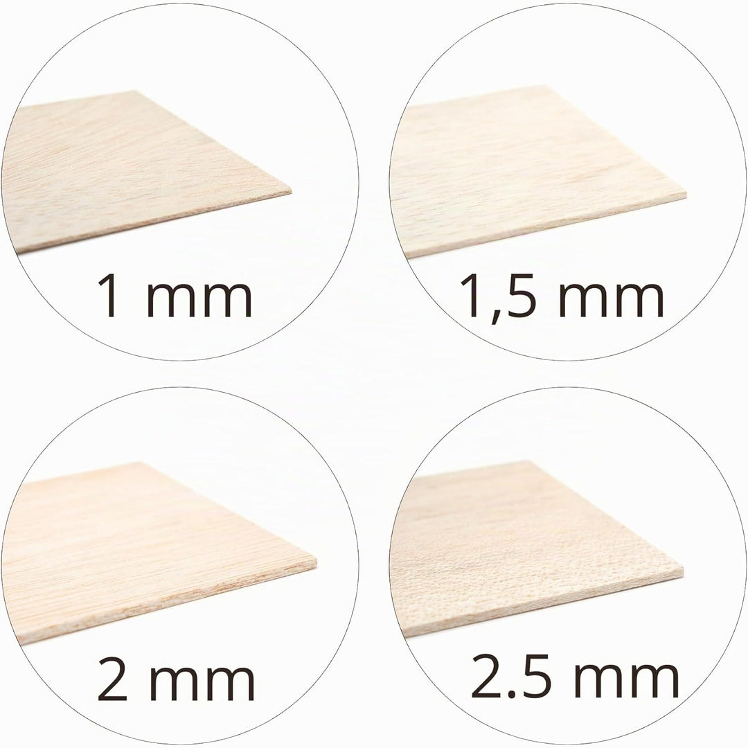 Materia Prima Balsaholz für Bastel- und Kunstprojekte. Leichtes Holzbrett für den Modell- und Flugze