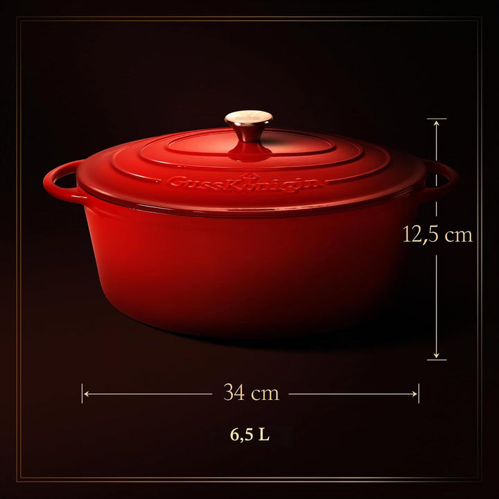 Bräter Gusseisen 34cm (XL)– Gusseisen-Topf &amp; Schmortopf mit Deckel/Cocotte– Bräter &amp; Schmortöpfe, Br