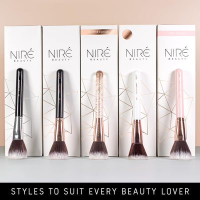 Niré Beauty Make-up-Pinselset, 15-teilig: preisgekrönte vegane Profi-Pinsel mit Etui, Niré make up s