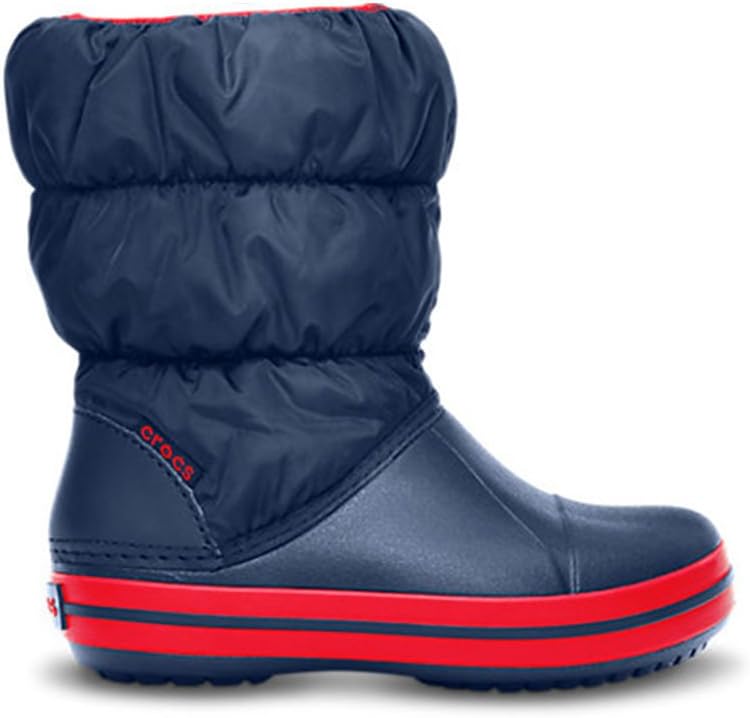 Crocs Unisex Kinder Winter Puff Boot Kids Schneestiefel 24/25 EU Blau Navy Red 485, 24/25 EU Blau Na