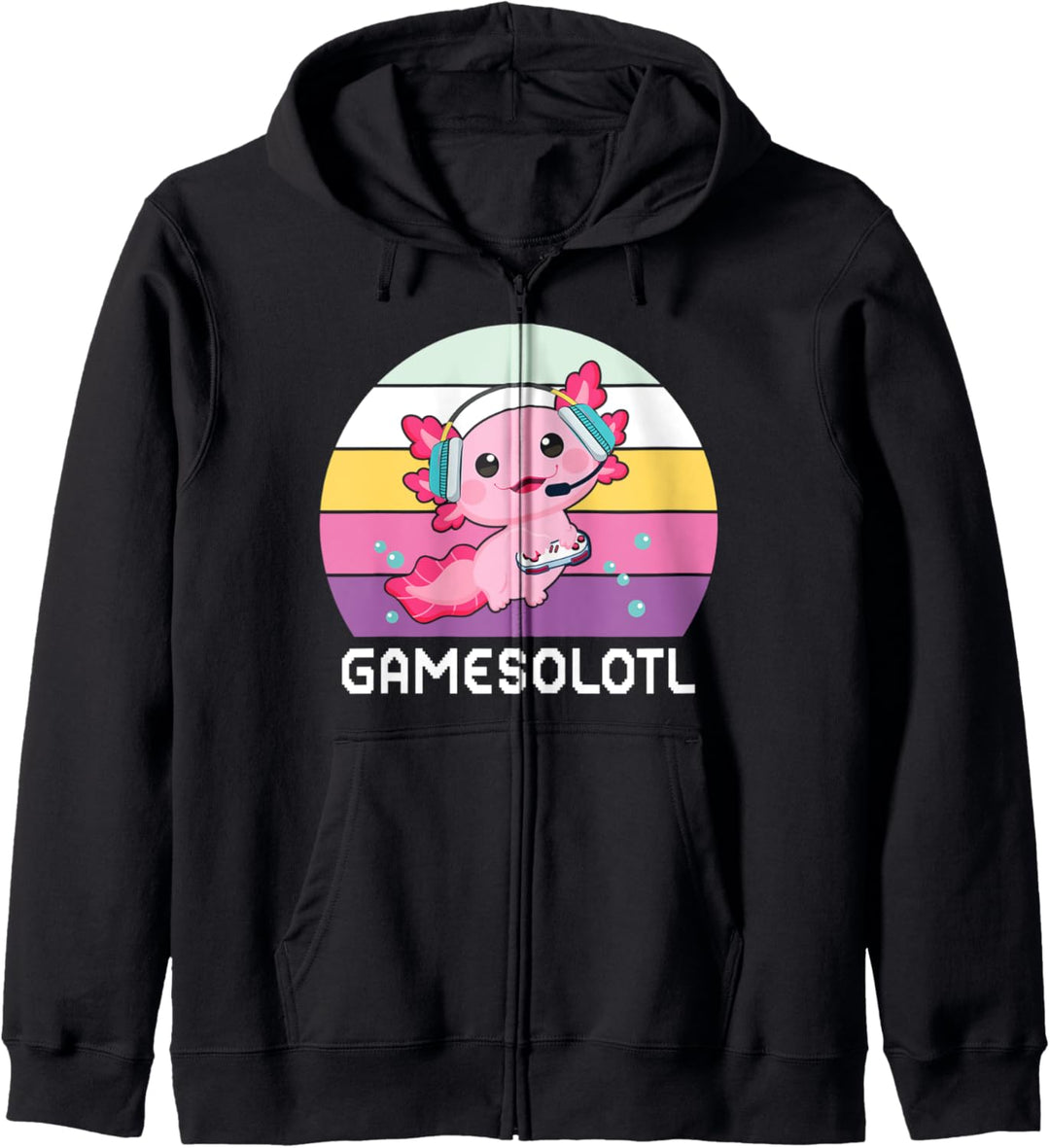 Axolotl Gamesolotl Axolotl Netter Kawaii Axolotl Anime-Spieler Kapuzenjacke