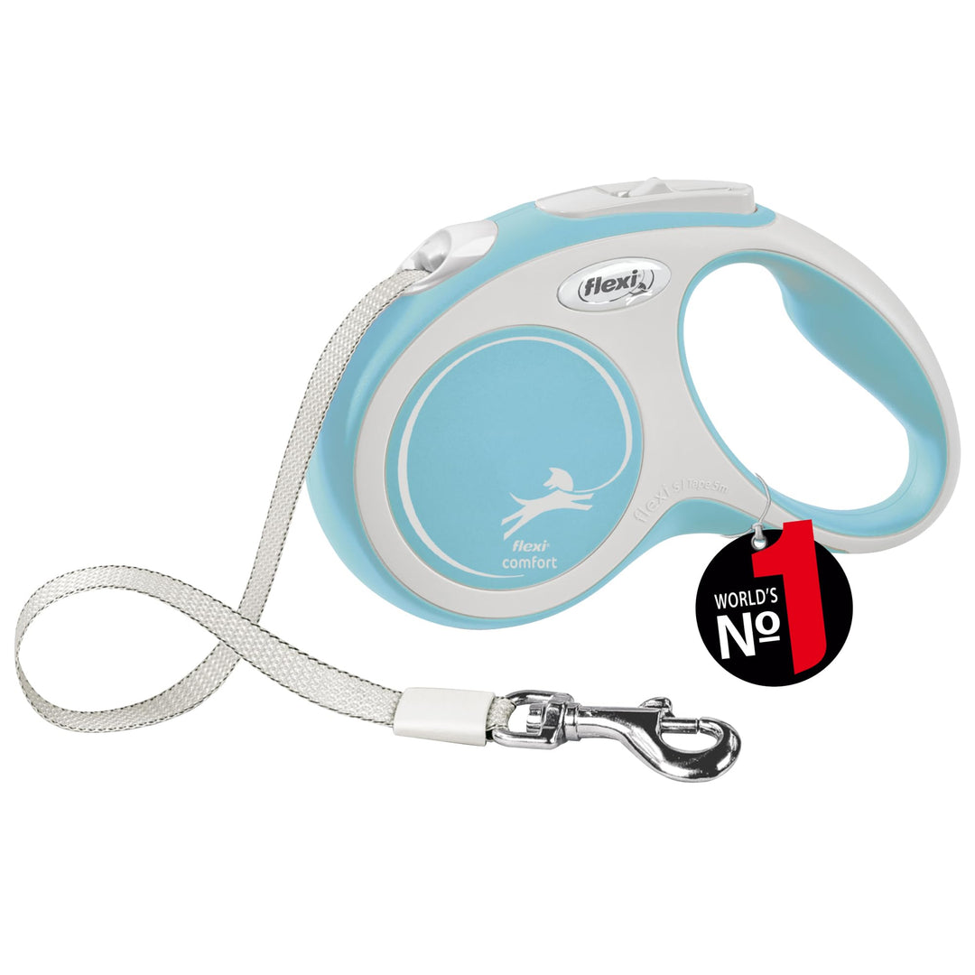 flexi® Comfort S Gurt 5 m hellblau, Roll-Leine für Hunde bis 15 kg hellblau S: 5m (max. 15kg), hellb