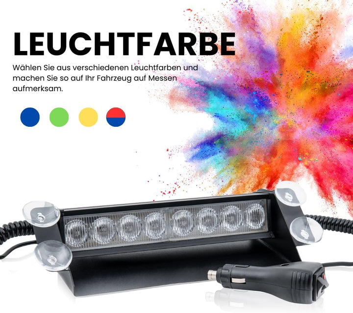 Raptors LED Technik Frontblitzer Shark 8W Scheibenblitzer für Show Cars | Scheibenblitzer 12V | Dash