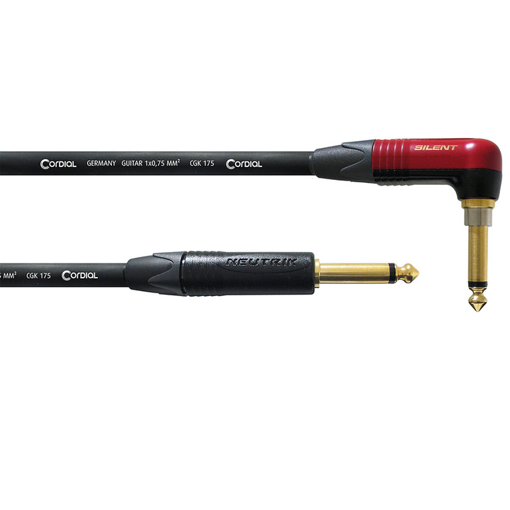CORDIAL Kabel Gitarre jack recht/abgewinkelt silent 3 m Kabel INSTRUMENT Peak Silent