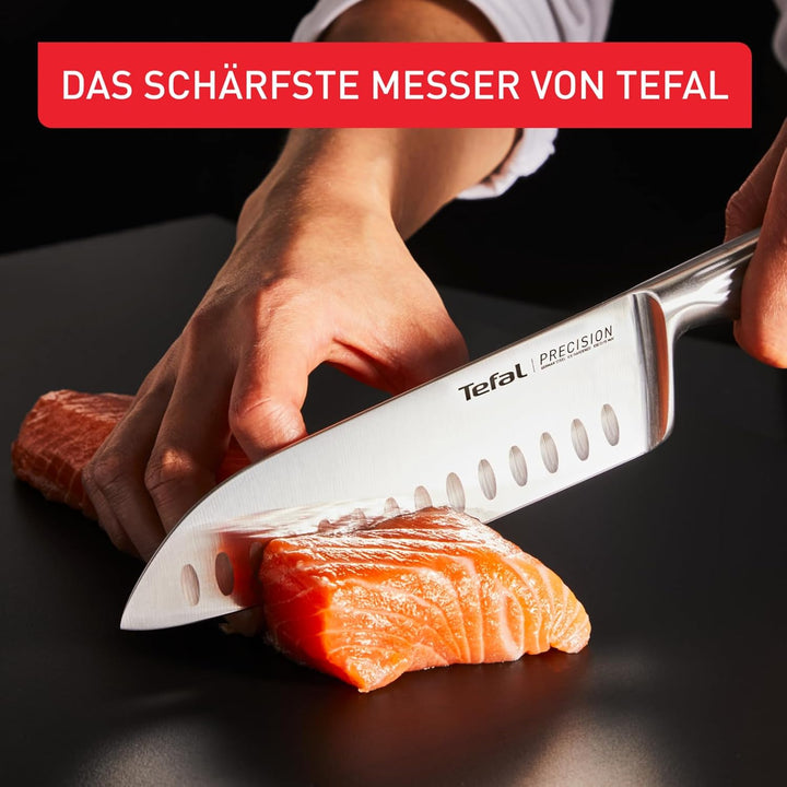 Tefal Precision Santokumesser 16,5 cm, schärfstes Messer, 22°-Klingenwinkel, Eishärtungstechnologie,