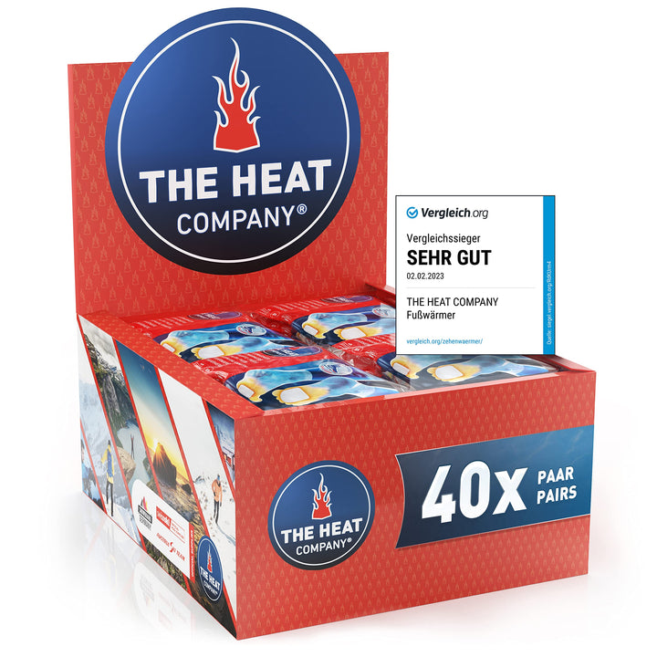 THE HEAT COMPANY Fusswärmer - 5, 15 oder 40 Paar - EXTRA WARM - klebend - Zehenwärmer - 8 Stunden wa