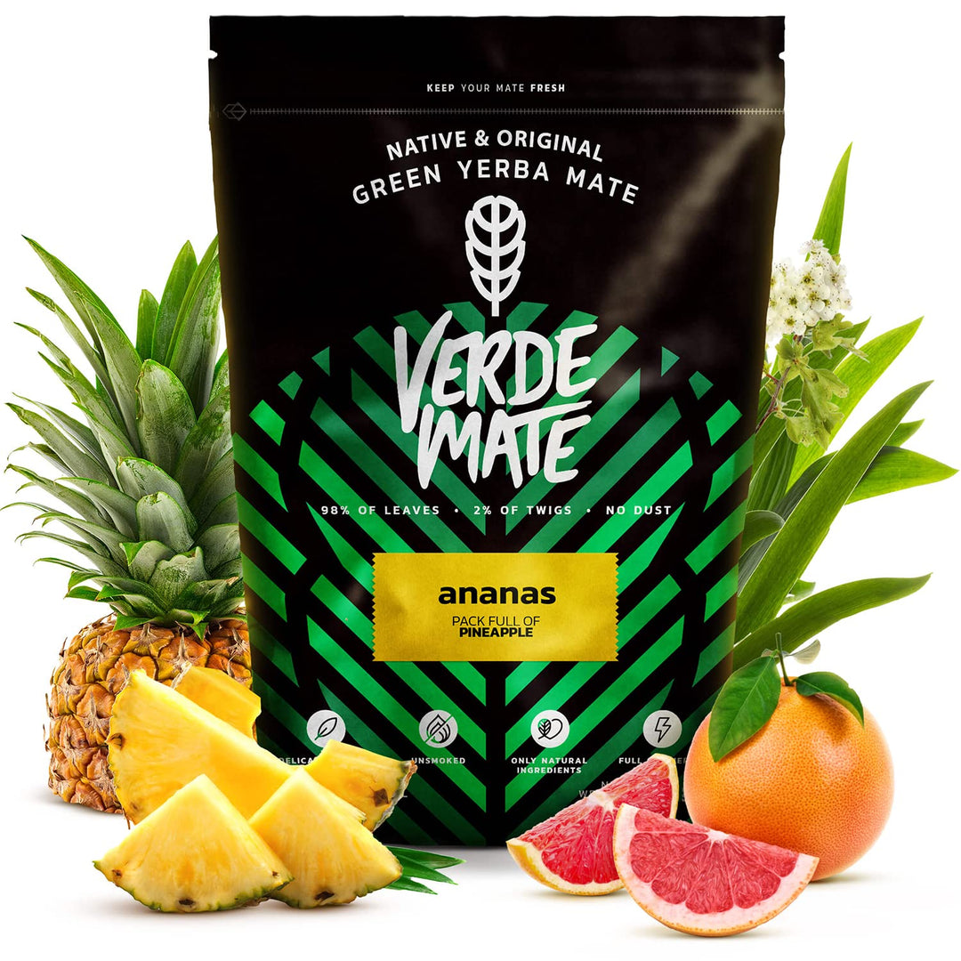 Mate Tee Verde Mate Set - Yerba Mate aus Brasilien Ananas, Mango & Maracuya 6x500g - Luftgetrocknet,