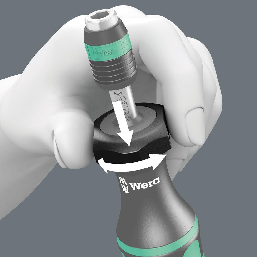 Wera 7441 Kraftform einstellbare Drehmomentschraubendreher mit Rapidaptor Schnellwechselfutter, 1/4