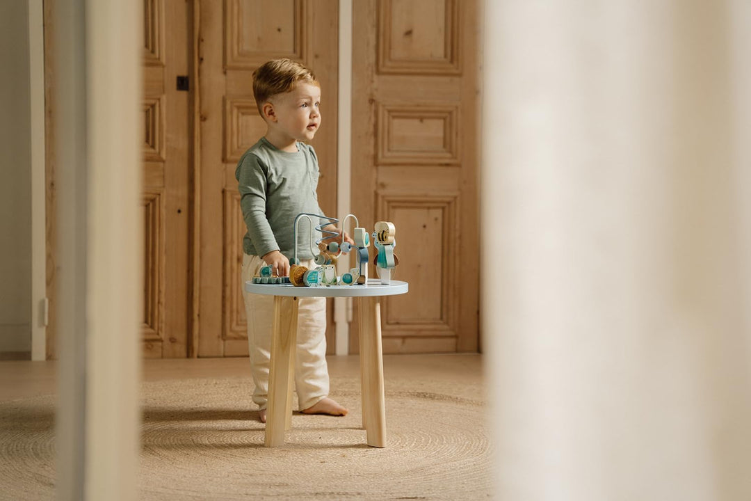 Little Dutch 7241 Holz Aktivitätstisch/Spieltisch - Forest Friends blau