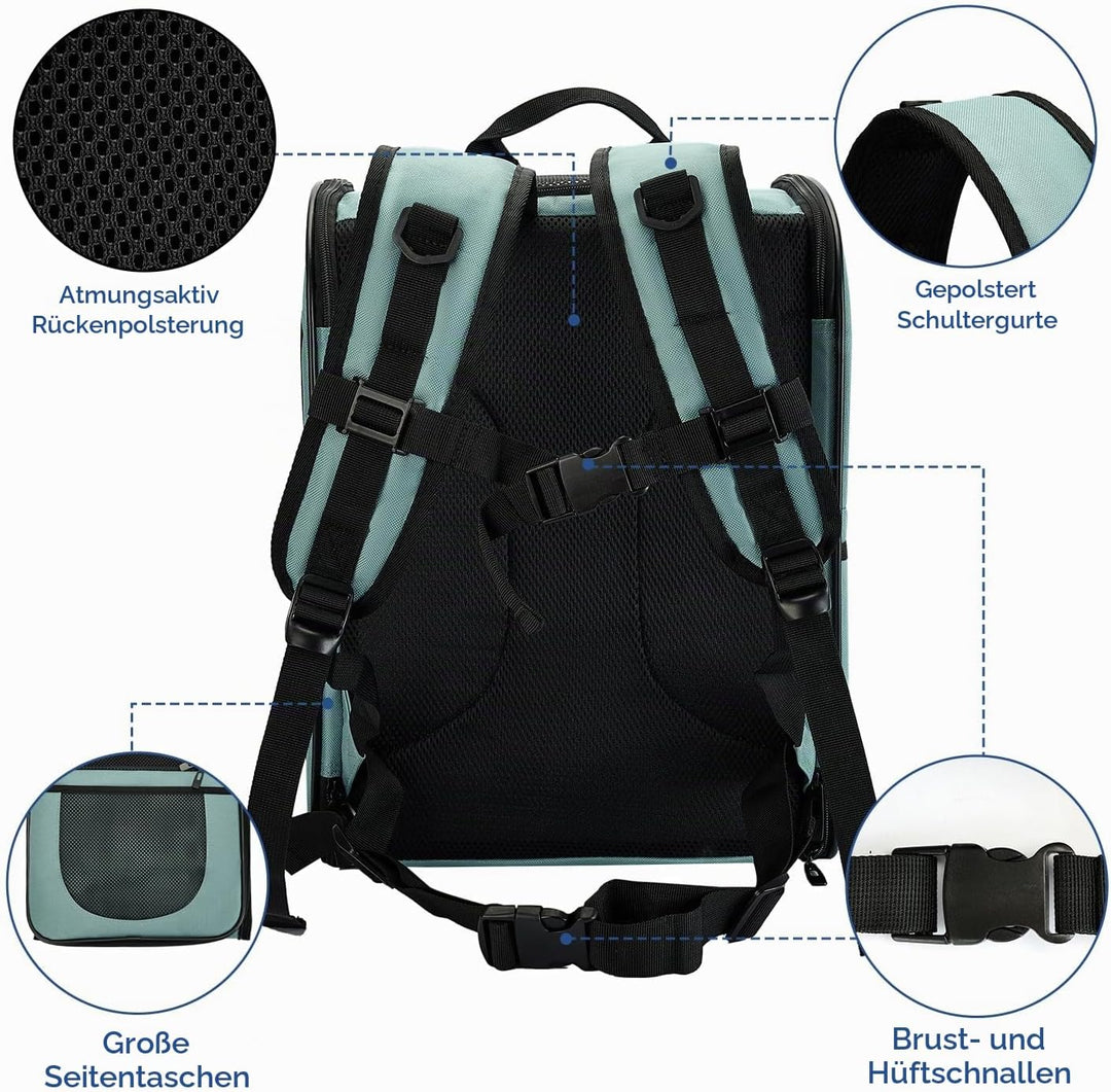 APOLLO WALKER Pet Carrier Rucksack für kleine Katzen und Hunde, Welpen, zweiseitiger Eingang, Sicher