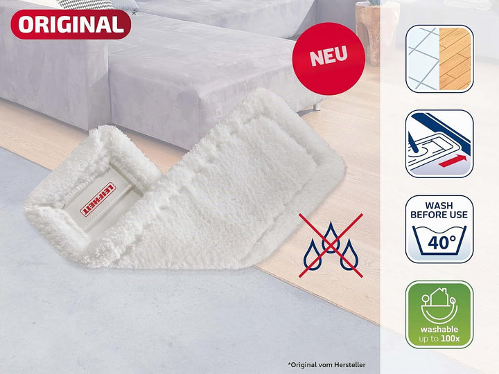 Leifheit 3er Set Wischbezug Profi XL, für Trocken- und Nassreinigung, waschbare Bodenwischer Bezüge