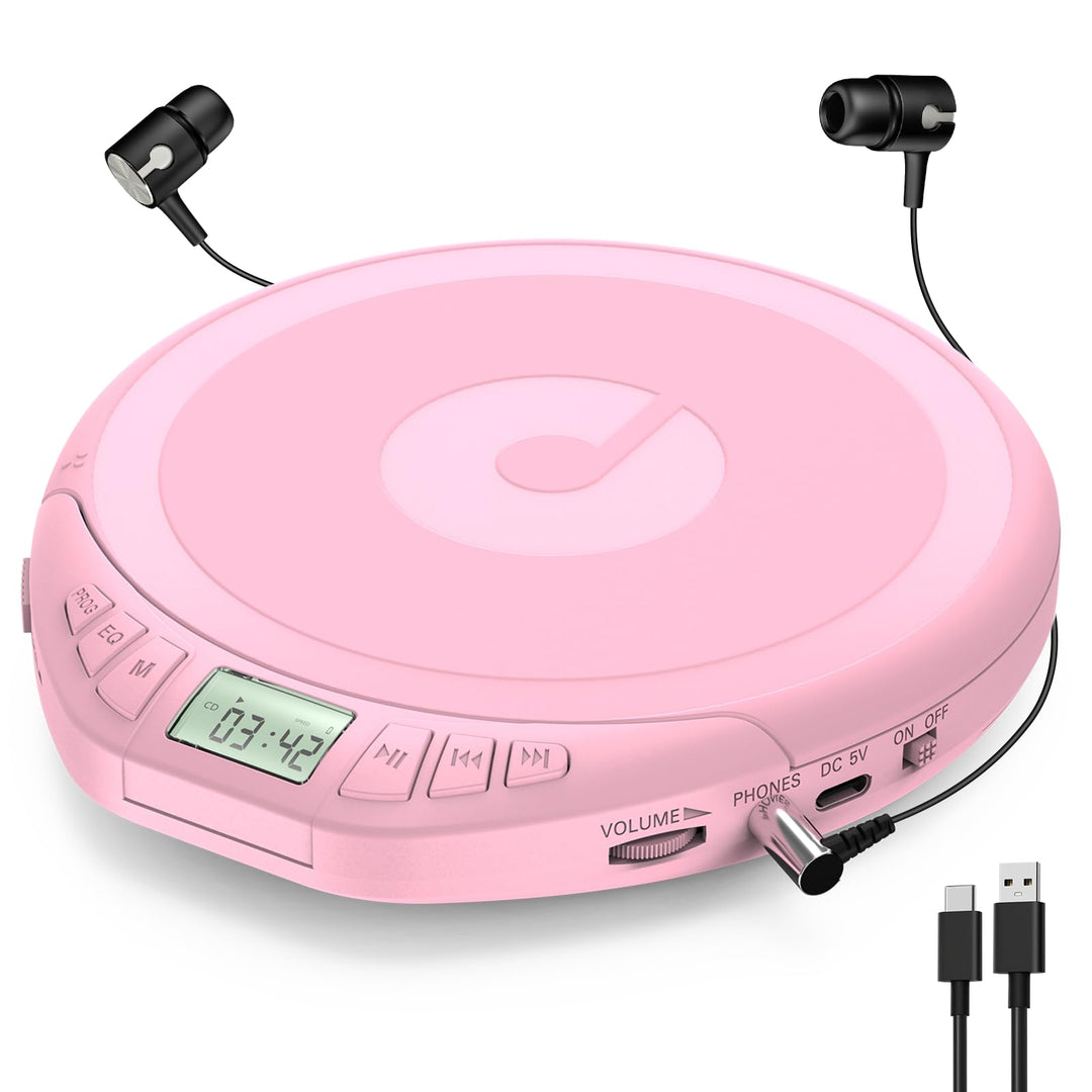 CD Player Tragbar: KOVCDVI Tragbarer CD-Player mit LCD-Display, Unterstützt CD-R/CD-RW/MP3-Wiedergab