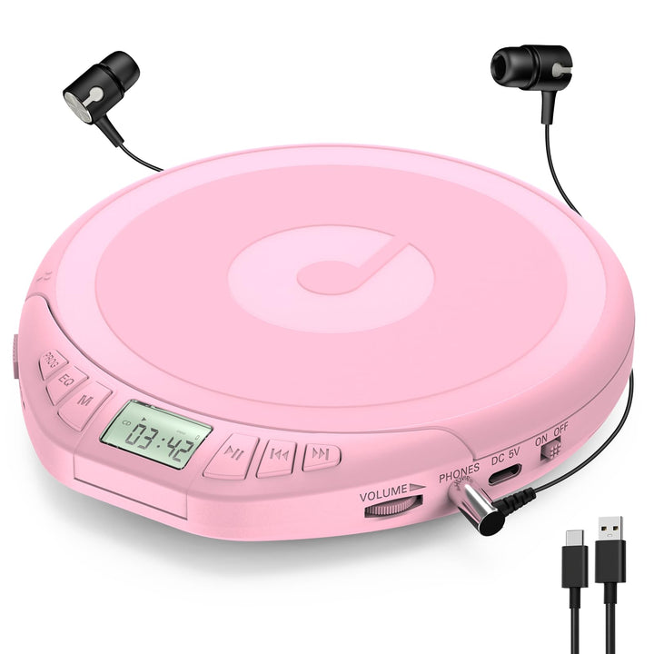 CD Player Tragbar: KOVCDVI Tragbarer CD-Player mit LCD-Display, Unterstützt CD-R/CD-RW/MP3-Wiedergab