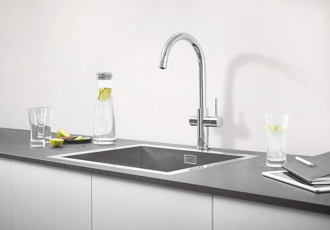 GROHE Blue - C-Auslauf Kit (mit Bluetooth und WiFi, Farbdisplay, Verbrauchsdaten Anzeige und Überwac