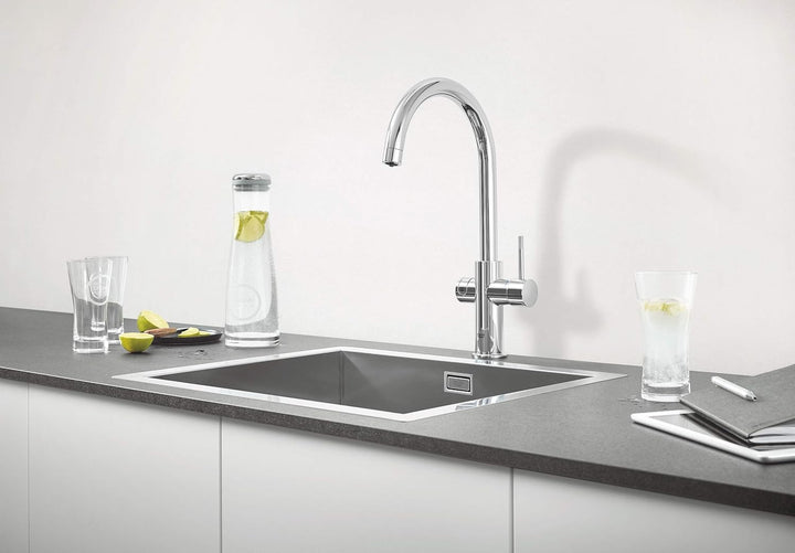 GROHE Blue - C-Auslauf Kit (mit Bluetooth und WiFi, Farbdisplay, Verbrauchsdaten Anzeige und Überwac