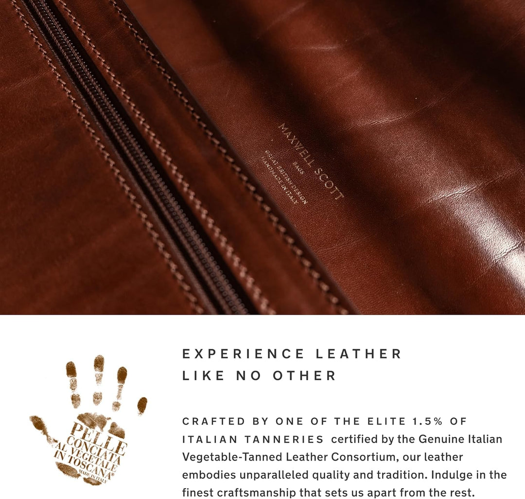 Maxwell Scott Hochwertige Damen Leder Handtasche Fiorella in DunkelBraun, Dunkelbraun