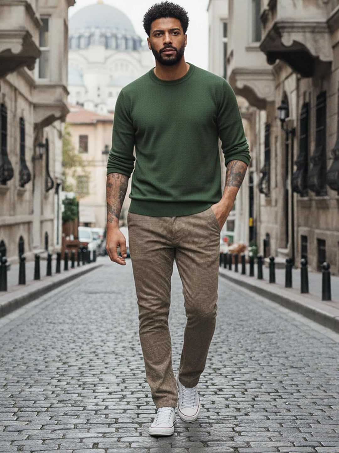 Rock Creek Herren Chino Hose Slim Fit Business Hosen RC-2154 29W / 32L Dunkelbeige, 29W / 32L Dunkel