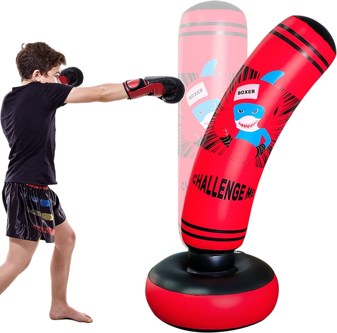 SUNSHINEMALL Boxsack für Kinder Boxen Dummy aufblasbare Cool Spass Spielzeug für Jungen Sport Gesche