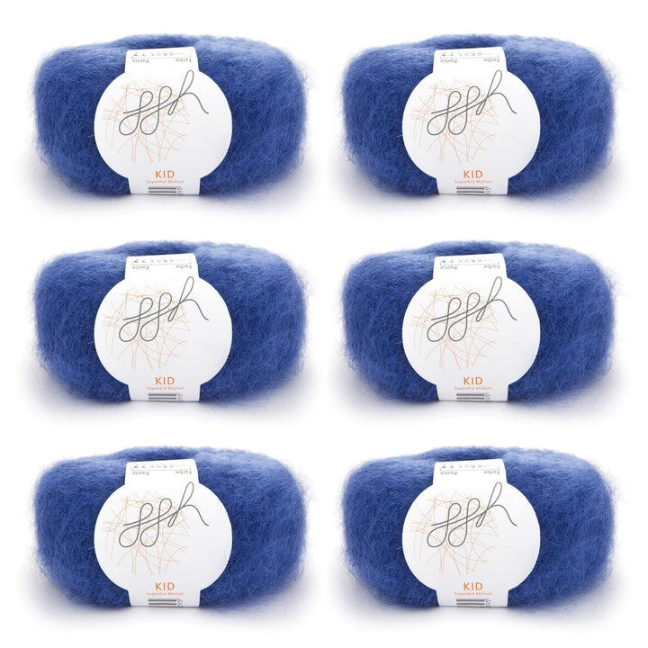 ggh Kid Box - 6 Knäuel Strickwolle aus Kid Mohair - Farbe 108 - Royalblau, 108 - Royalblau