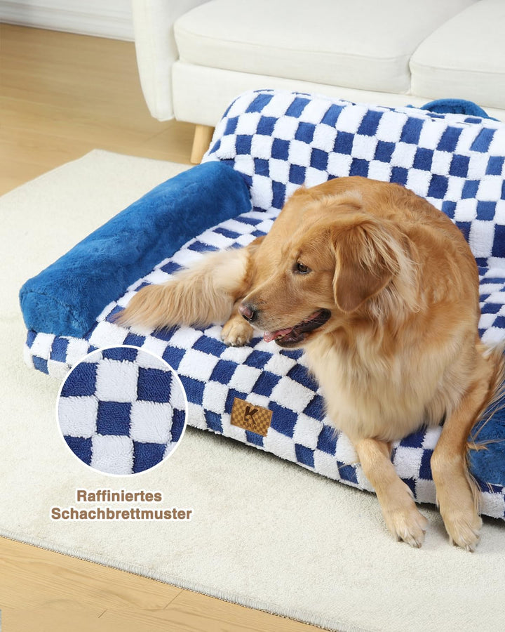 KSIIA Orthopädisches Katzenbett Flauschig 104x69cm, Abnehmbar Katzensofa Hundebett Waschbar, Hundeso