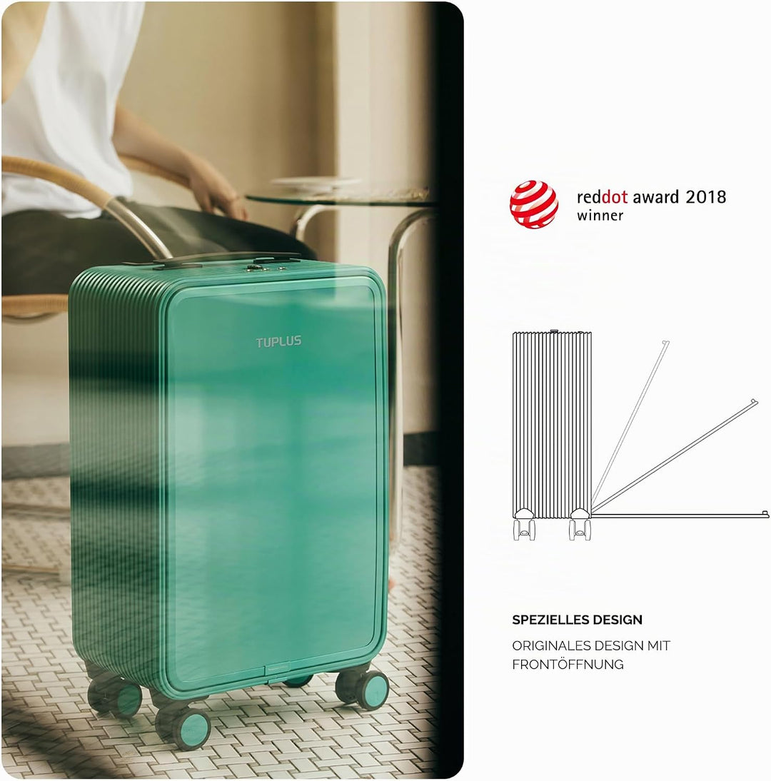 TUPLUS Koffer Aluminium Trolley Rollkoffer mit 4 Rollen Reisekoffer Handgepäck Hartschalenkoffer,Sof