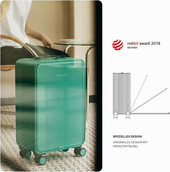 TUPLUS Koffer Aluminium Trolley Rollkoffer mit 4 Rollen Reisekoffer Handgepäck Hartschalenkoffer,Sof
