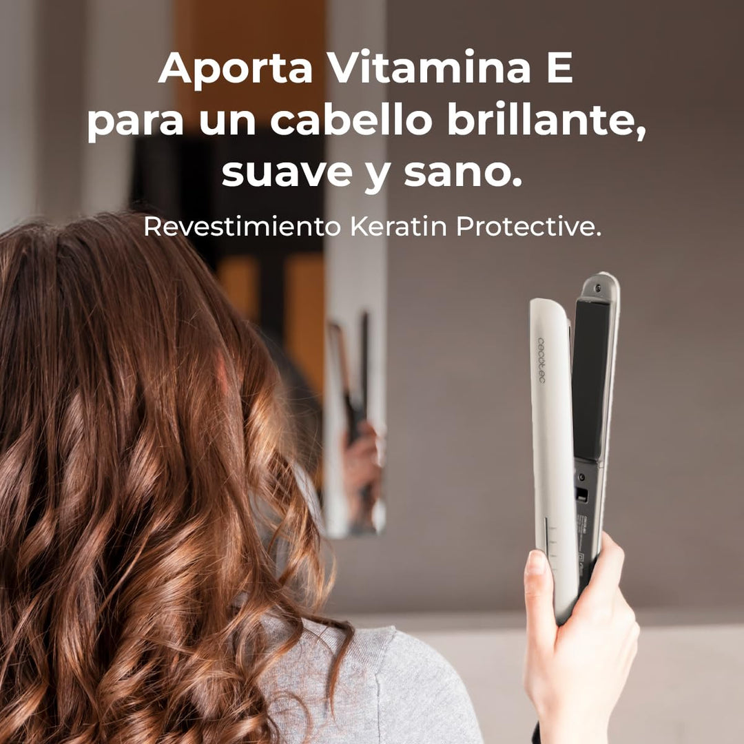 Cecotec Glätteisen für schmales Haar, Lisse 880 HidraProtect, 48 W, Turmalin, Keratin-Beschichtung u