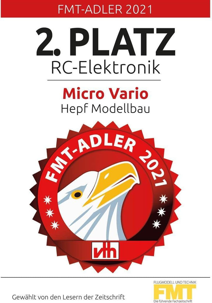 HEPF Micro Vario, Höhenmesser mit Telemetrie passend zu JETI Duplex, HOTT, S-Bus