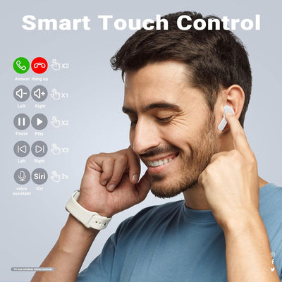ACEFAST T6 Bluetooth Kopfhörer In Ear, Kopfhoerer Kabellos mit Dual-Mikrofon und KI-Anruf, Komposit-