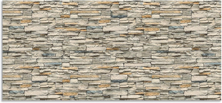 ARTland Spritzschutz Küchenrückwand aus Alu für Küche Herd Spüle 110x50 cm (BxH) mit Motiv Steinwand