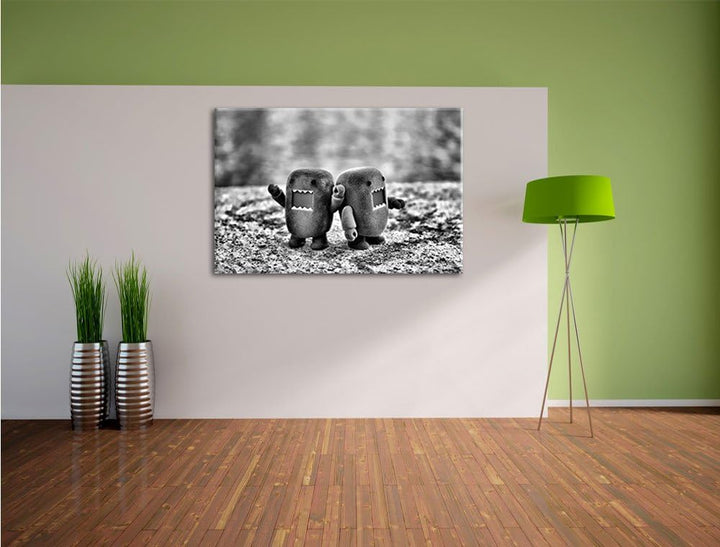 Pixxprint Rawr Monsterpuppen als Leinwandbild/Grösse: 100x70 / Wandbild/Kunstdruck/fertig bespannt,