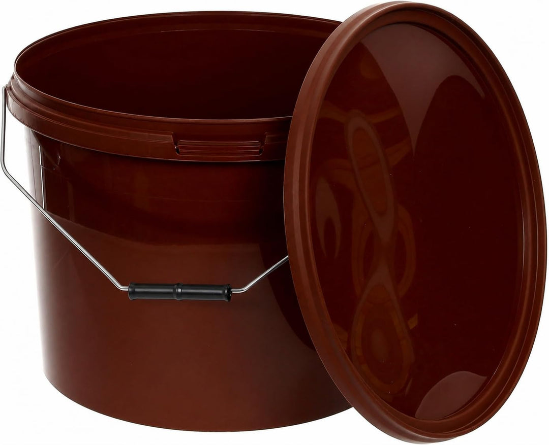BenBow Eimer mit Deckel 10l braun 100x 10 Liter - lebensmittelecht, stabil, luftdicht, auslaufsicher