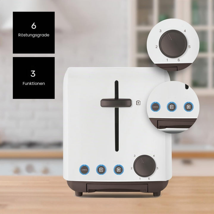 Taurus Toaster | Mytoast Duplo | breite Toastschlitze | 1450W | Stopp-, Wiederaufwärm- und Auftaufun